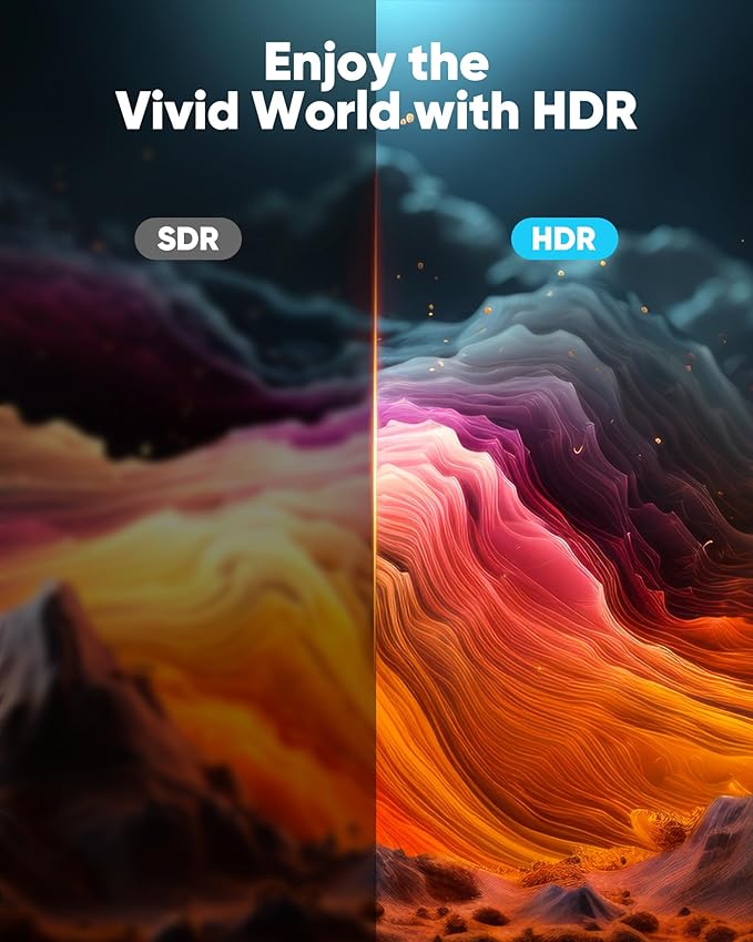 Highwings 4K Long HDMI 2.0 Cable 15FT/4.5m - 4K@60Hz HDR Braided HDMI Cord, 18Gbps High Speed with Ethernet/ARC, 3D, HDCP 2.2, ARC, Compatible for PS-5/4/3/4K HDTV/Monitor/Projector/Streaming Media