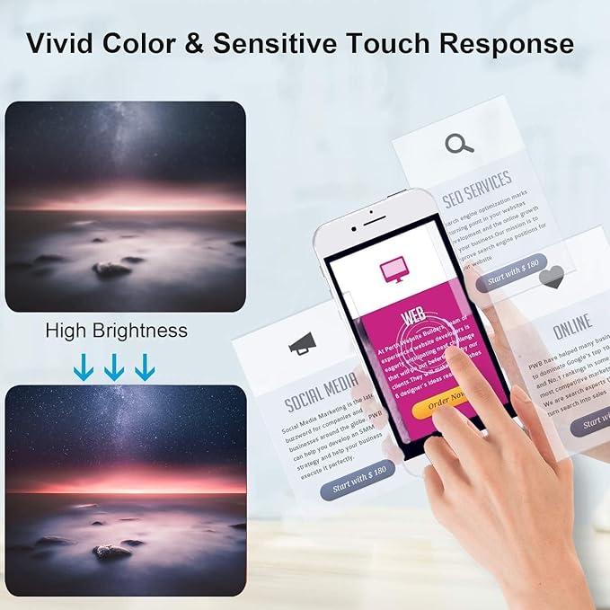 for iPhone 7 Plus Screen Replacement 5.5 Inch Black, Diykitpl 3D Touch LCD Screen Digitizer Replacement for A1661,A1784,A1785, with Repair Tools Kit+Waterproof Frame Adhesive+Screen Protector