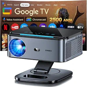Google TV Smart Projector 4K, 2500 ANSI Projector With WiFi and Bluetooth