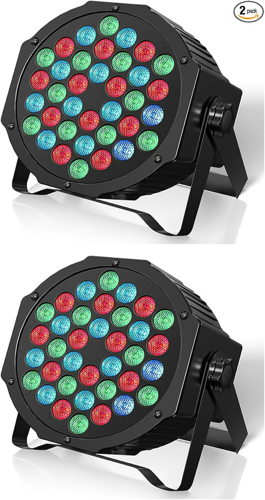 HOLDLAMP Rechargeable Par Lights 36W RGB Battery Powered, Wireless LED Par Lights DJ Uplights Sound Activated& Remote Control for Wedding Events Club Party Church Stage Lighting, 10 Pack