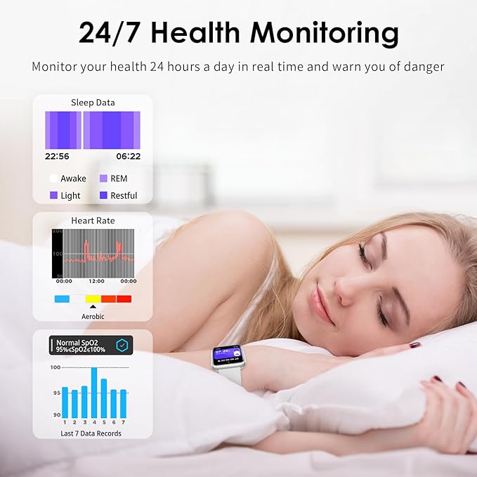 Smart Watch for Women, 1.75" AMOLED Fitness Tracker for Android iOS, Answer/Make Call with Heart Rate Sleep Monitor 130+ Sports Mode, IP68 Waterproof Smartwatch (Gray Band)