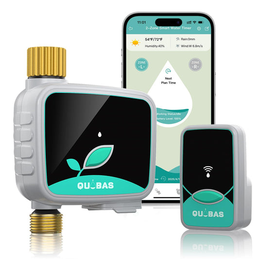 QUOBAS WiFi Water Timer for Garden Hose, 1 Zone Brass Smart Sprinkler Timer