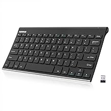 Arteck 2.4G Wireless Keyboard Stainless Steel Ultra Slim Keyboard for Computer/Desktop/PC/Laptop/Surface/Smart TV and Windows 11/10 / 8/7 / Vista/XP Built in Rechargeable Battery - Image 1