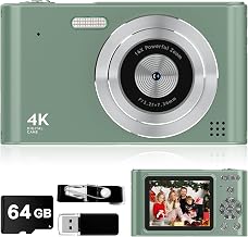 Digital Camera - 1080P Vlog Camera for Teens with 64GB TF Card, 44MP Compact, 16X Zoom Anti-Shake Small Cameras Christmas Birthday Gifts for Boys Girls