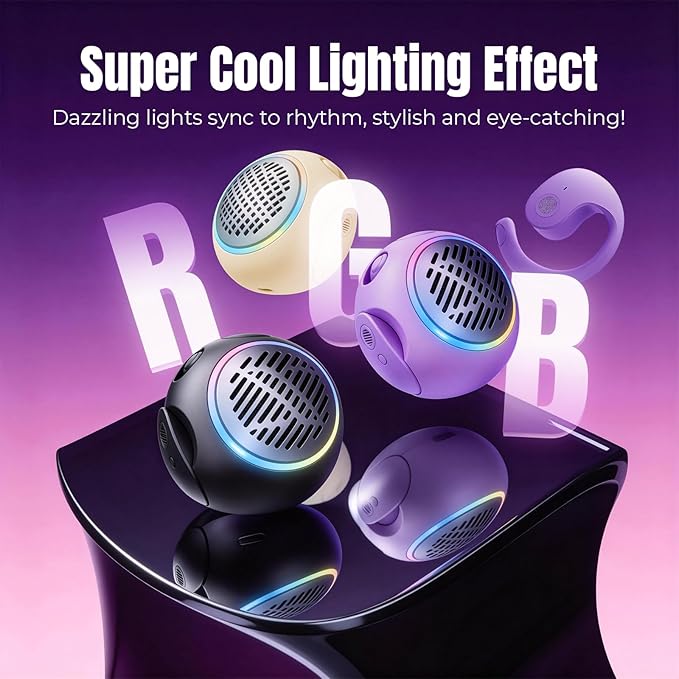Waterproof Small Mini Portable Bluetooth Speaker with Earbuds, Open Ear Headphones Over the Ear Earbuds Wireless for Kids, OWS Hanging Earphones Air Bone Conduction Headphones 5.4 Bluetooth Headset