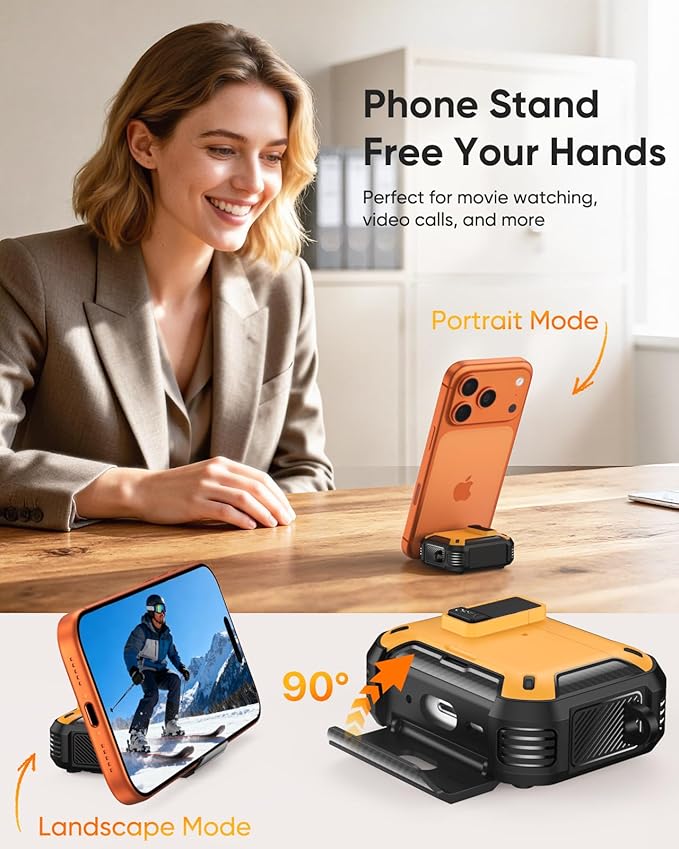 MoKo for AirPods Pro 3 Case with Lock 2025 - Compatible with MagSafe, Phone Stand & Auto Pop-up for AirPods Pro 3rd Generation Case, Military-Grade Protective Cover with Cleaner Kit, Black + Yellow