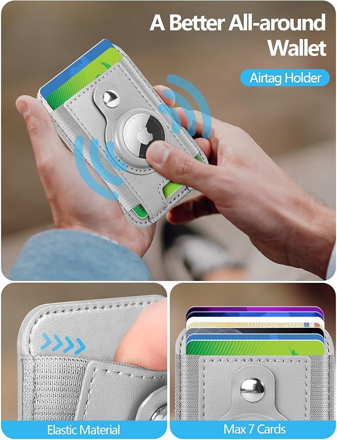 ExtreLife For Magsafe Wallet with Airtag Holder, 6-Card Holder, Stronger Magnetic Card Holder for iPhone 17/16/15, iPhone 14/13/12 Series, Mag Safe Wallet, RFID Blocking, Not included Airtag