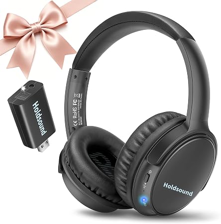 Holdsound BKM400 Wireless Headphones for TV Watching with USB Transmitter
