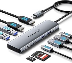 Laptop Docking Station Dual HDMI Monitor, 10 in 1 USB C Hub with 2 HDMI Ports, PD Charging, SD/TF, 5 USB C/A Ports, Laptop Docking Station for Dell XPS/HP/Lenovo/Surface(MacOS only Supports SST Mode) - Image 1