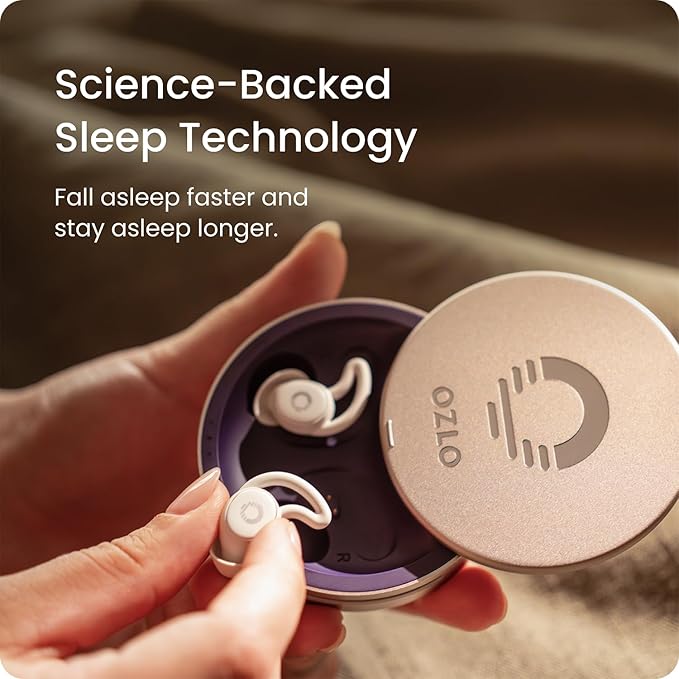 Ozlo Sleepbuds + USB-C Charging Block Bundle | Advanced Noise-Masking Sleep Earbuds | Science-Backed Sleep Sounds | Comfortable Side Sleeper Headphones