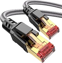 Cat 8 Ethernet Cable 50 ft, Braided Shielded RJ45 Network Cable