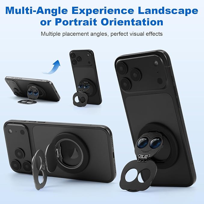 Magnetic Phone Ring for MagSafe Grip with 360° Rotation & Strong Magnet Phone Ring Holder Grip– Universal Compatible with iPhone 17/16/15/14/13 Pro Max Mag Safe Accessories Android