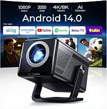 [2000 ANSI Daylight Visible] Native 1080P Smart Video Projector 4K 8K Input, Android 14 Projecteur Portatif with HiFi Sound, Auto Focus & Keystone, WiFi Bluetooth Home Theater for iPhone/Netflix X7 - Image 1