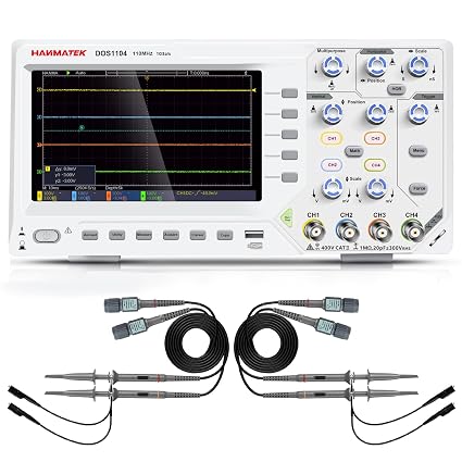 HANMATEK DOS1104 Digital Oscilloscope with 4 Channels and Screen 7 inch / 18 cm, TFT-LCD Display, Portable Professional Oscilloscope Kit with 1GS/s Sampling Rate - Image 4