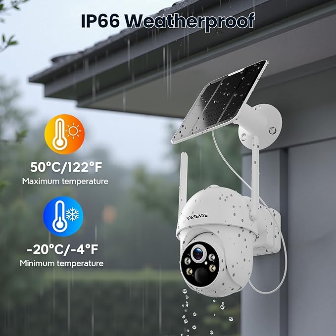 Solar Security Cameras Wireless Outdoor System, 4 Camera Kit, 360° Pan & Tilt, 2K QHD Cameras for Home Security, 64GB Homebase Local Storage, 5G & 2.4G WiFi
