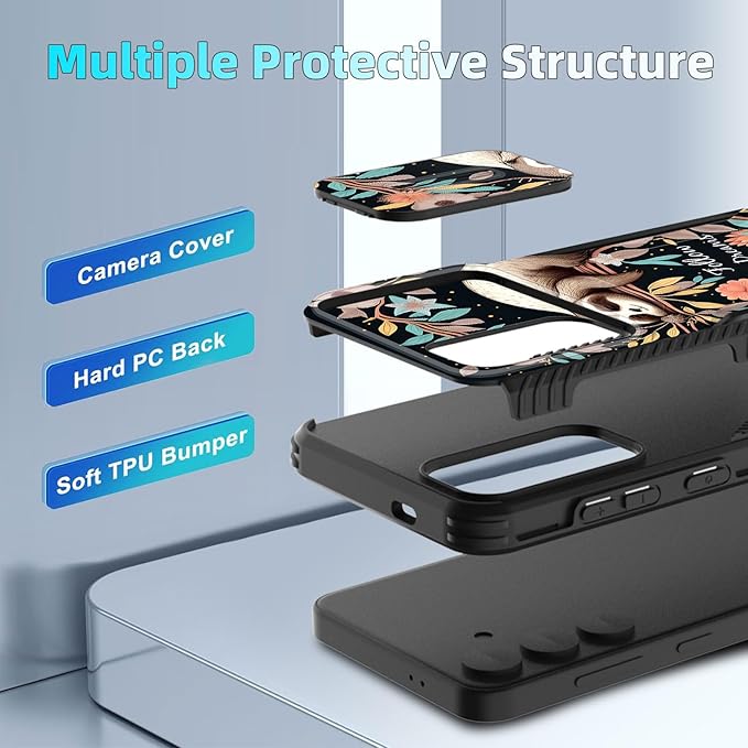 for Galaxy S24 Case Built in Slide Camera Lens Cover,Heavy Duty Shockproof Protection Dual Layer Case for Samsung Galaxy S24 6.2 inch 2024,Cute Baby Sloth On The Tree