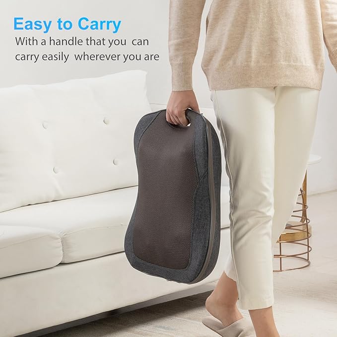 CooCoCo Shiatsu Back Massager with Heat, FSA Eligible Massager for Lower Back Pain Relief, Deep Tissue Kneading Massage, HSA Store Eligible Items, for Home Office Use