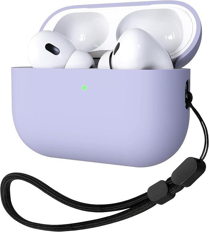 Liquid Silicone Case for AirPods Pro 2, Triple Layer Hybrid Protective Hard Case Shockproof Cover Compatible with AirPods Pro 2nd Generation (Purple)