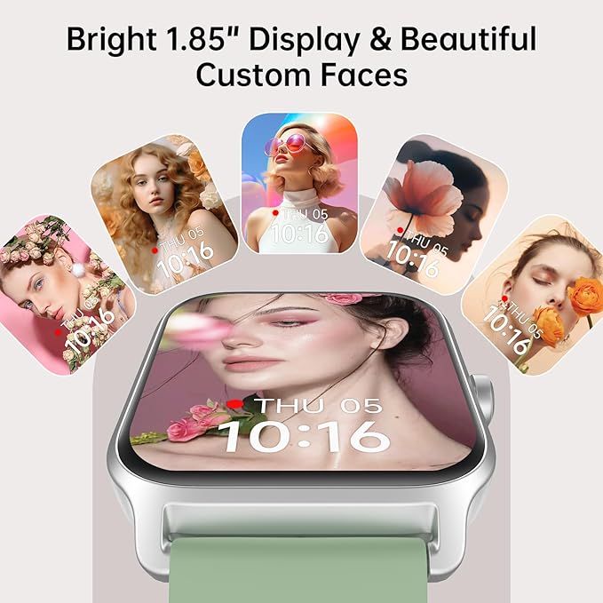 Tensky Smart Watch for Men/Women, 1.85'' HD Touchscreen Smartwatch for Android/iPhone/Samsung/(Bluetooth Call), Alexa Built-in, 100+ Sport Modes Fitness Digital Tracker, Sleep/Heart Rate/SpO2 Monitor