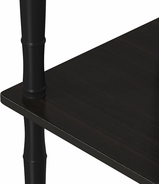 Furinno Turn-N-Tube 3-Tier Compact Multipurpose Shelf Display Rack with Classic Tube, Espresso/Black