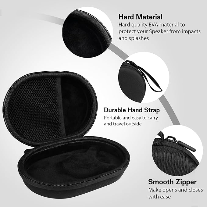 Hard Case for SHOKZ New OpenRun Pro 2/Pro 2 Mini/Open Run/OpenMove/OpenRun/OpenSwim Open-Ear Bone Conduction Sport Headphones Travel Bag, Black
