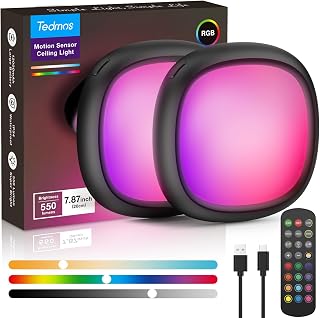 Waterproof Shower Light, RGB Rechargeable Ceiling Lights with Remote - Image 1