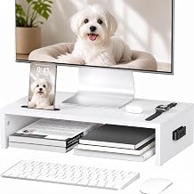 BONTEC Monitor Stand Riser with Cellphone Holder & Cable Management - Image 1