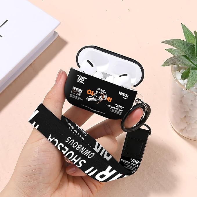 for Airpods Pro Case, Cute Cool White Shoes Pattern TPU Soft Cases for Airpods Pro Case 1st Gen, Shockproof for Airpods Pro 2019 Case Men Women with Cleaner Kit & Keychain
