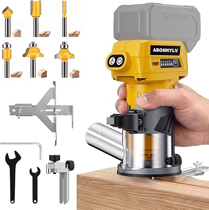 Cordless Trim Router Compatible With Dewalt 20V Battery, Wood Router Tool