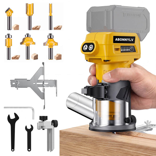 Cordless Trim Router Compatible With Dewalt 20V Battery, Wood Router Tool