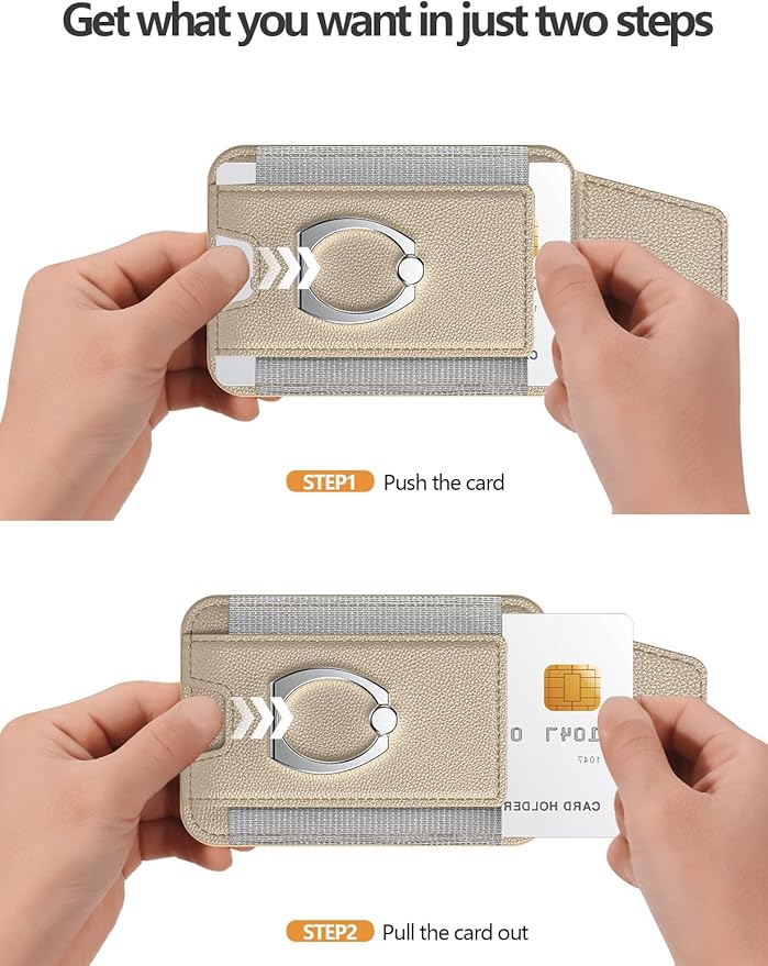 ExtreLife For Magsafe Wallet with Grip, 6-Card Holder, Stronger Magnetic Card Wallet Holder for iPhone 17/16/15/14/13/12 Series, Leather Magnetic Phone Wallet with Privacy Flap, Desert Titanium Gold