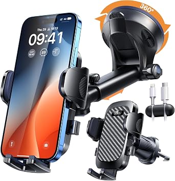 YRU True Military-Grade 360°Rotation Suction 2026 Ultimate Car Phone Holder