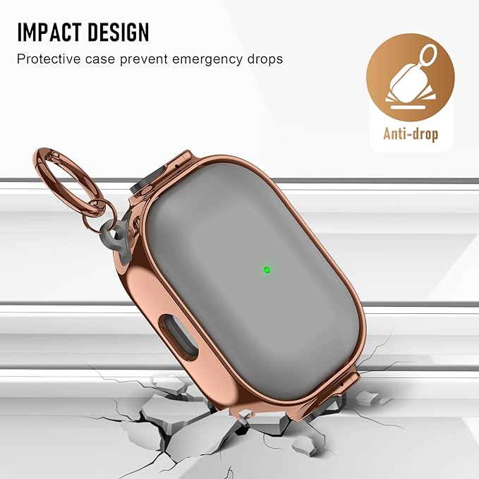 Maxjoy for Cute Airpods Pro 2 case with Safety Lock,Compatible Airpods Pro Case 2nd/1st Gen,Compatible Plating Solid Color AirPods Case Cover for Men Women Girly with Keychain-Transparent Black