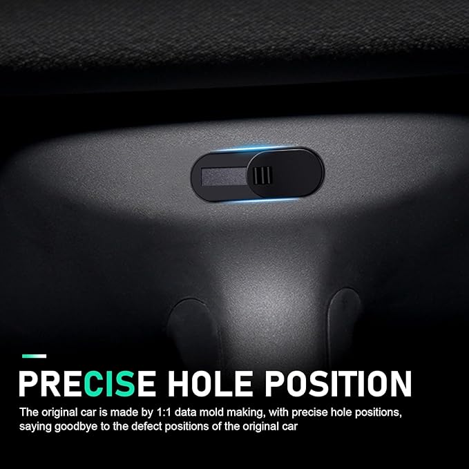 Camera Cover, Self-adhesive Sliding Webcam Cover for Protecting Privacy, Car Interior modification Accessory, Compatible with Tesla Model 3 and Model Y 2017-2023 (Black)