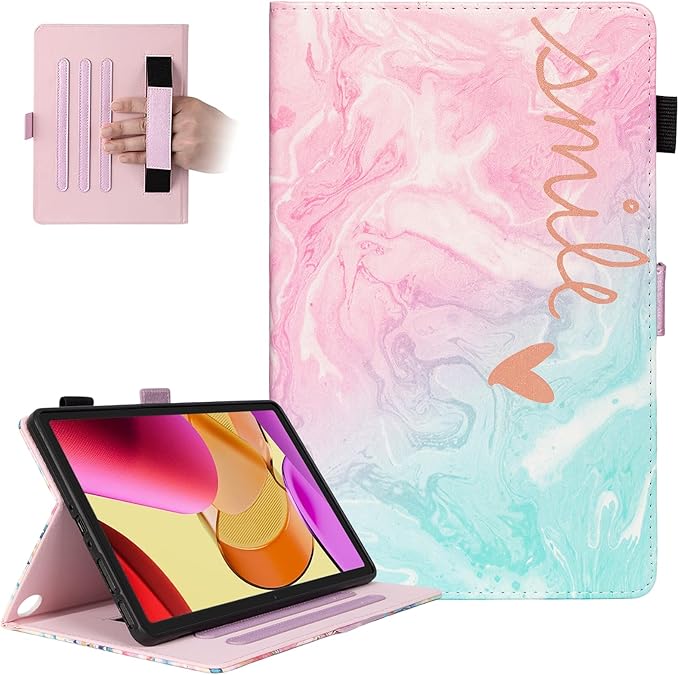 Dteck for Amazon Fire Max 11 Tablet Case 11" (13th Gen) 2023, PU Leather Shell TPU Back Cover Folio Slim Case, Auto Sleep Wake with Fold Stand, Adjustable Viewing Angles, Pink Green