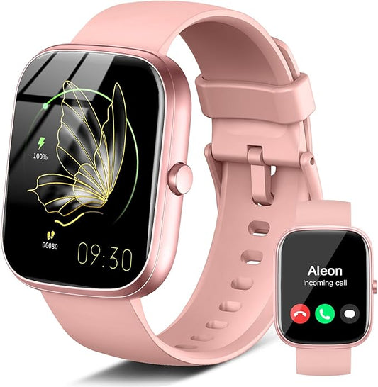Smart Watch for Women, 1.91"HD Smartwatch (Answer/Make Call), 2025 Fitness Activity Trackers Heart Rate/Sleep Monitor/SpO2, Pedomete IP68 Waterproof,110+ Sport Mode, Watches Women for Android iOS Pink