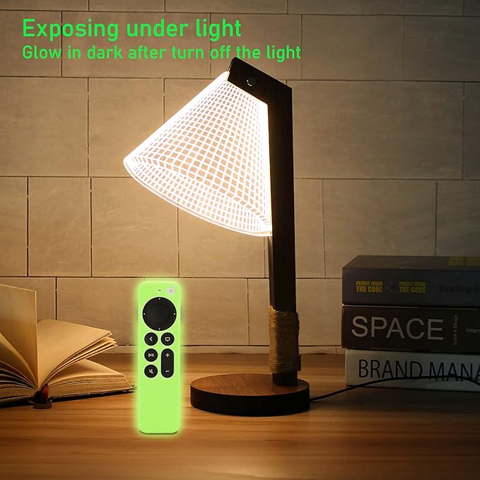 LEFXMOPHY Glow Green Remote Case Cover Replacement for New Apple 4k TV Siri 2nd 2021 Series 6 6th Generation/Siri 3rd 7 7th Gen 2022 Remote, Silicone Skin Glow in Dark with Lanyard