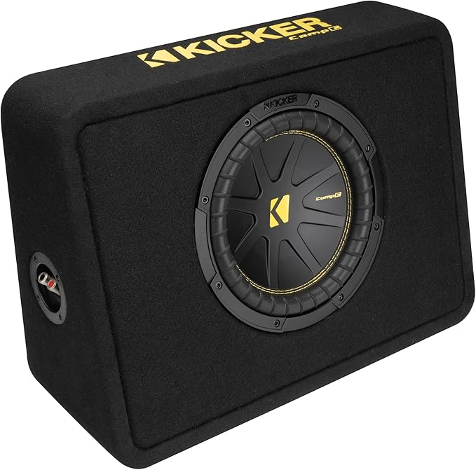 KICKER 50TCWC104 CompC 10" Subwoofer in Thin Profile Enclosure 4-Ohm