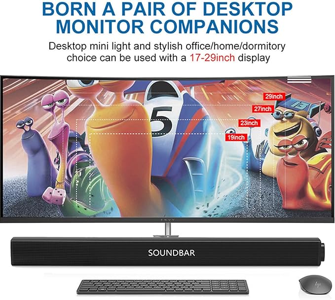 Portable Soundbar for TV/PC, Outdoor/Indoor Wired & Wireless Bluetooth 5.0 Speaker with Remote Control and Optical Cable, 30W Home Theater Sound bar with Built-in Subwoofers for Projector