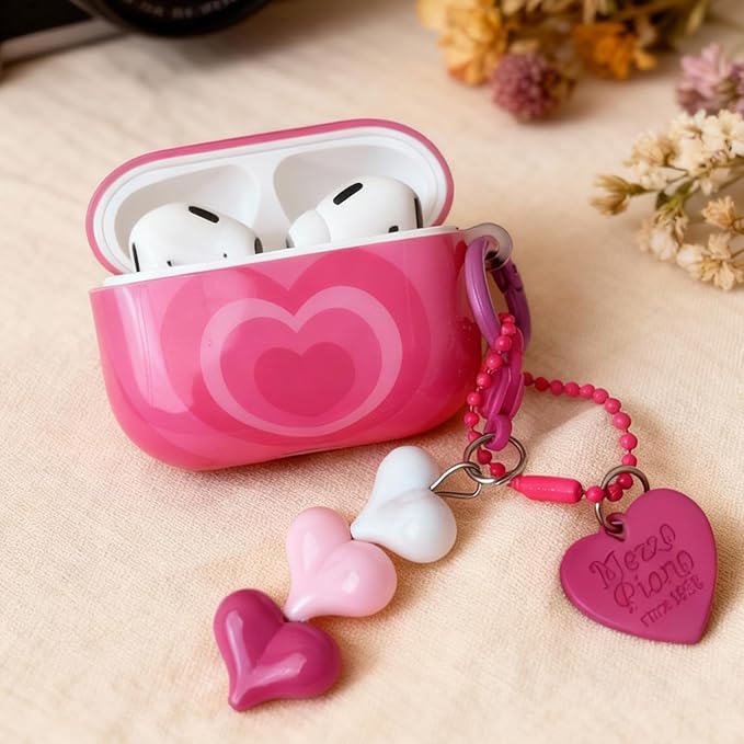 Compatible with Airpods 4 Case 2025 with Lock Clear Cases,Soft TPU Cover for Airpods 4 Case for Air pod Pro 2 Cover with Keychain for Airpods 4 Gen for Women Girls(Y2K Heart)