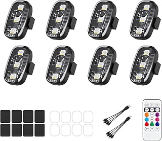 8Pcs Wireless Led Lights for Car, 8 Colors 10 Kind of Lighting Effects USB Rechargeable Anti-Collision Wireless Led Strobe Lights, High Brightness Wireless Led Lights for Bike, Drone, Motorcycle - Image 1