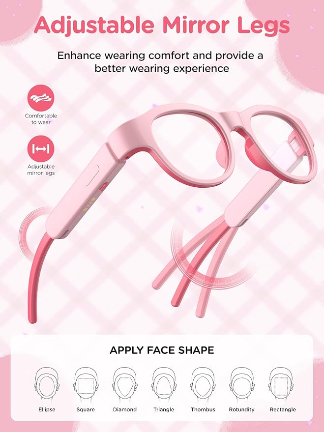 Smart Bluetooth Glasses for Kids with Blue Light Protection