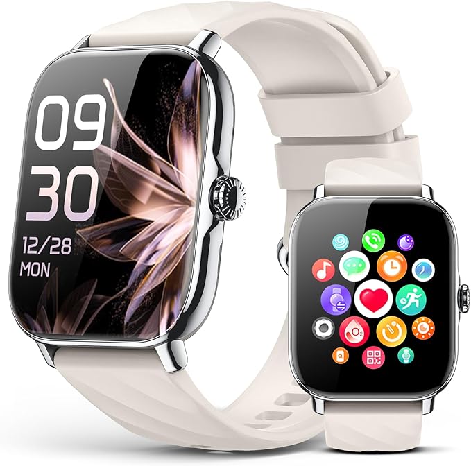Smart Watches Fitness Tracker for Women Men with Step Counter, Sleep Calorie Monitor, Pedometer, IP68 Waterproof, Smartwatch with 120+ Sports for iPhone Android (Starlight)