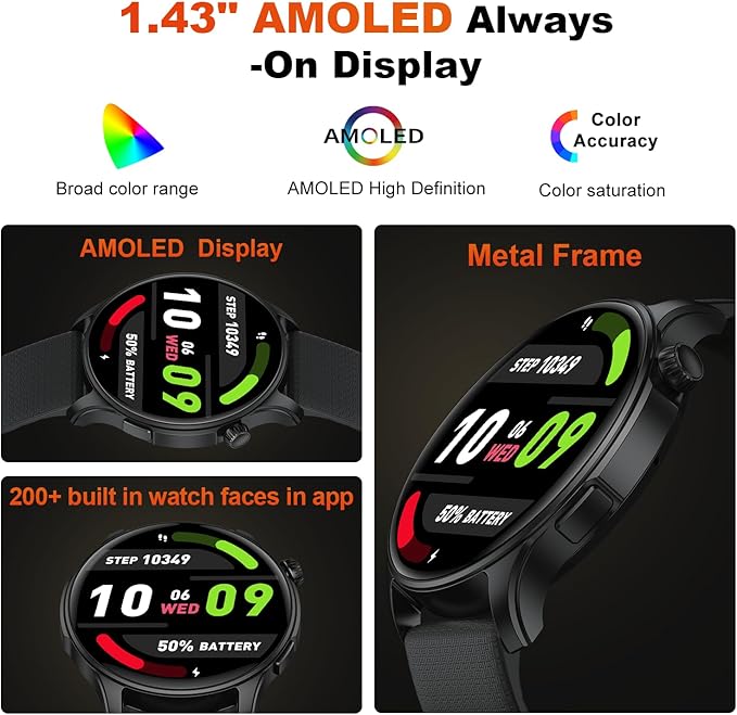 Smart Watch for Men Women Fitness: Waterproof Make Answer Call Digital Mens Watches Running Step Tracker Smartwatch Android Phone iPhone Samsung Compatible Pedometer SpO2 Sleep Heart Rate Monitor