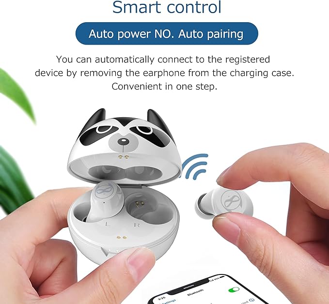 Wireless Earbuds for kids,Cute Hasky Design Earbuds for Phone, IPX5 Waterproof Stereo Headphones in Ear with Mic and Charging Case, 36H Playtime Touch Control True Wireless Bluetooth Earphone.