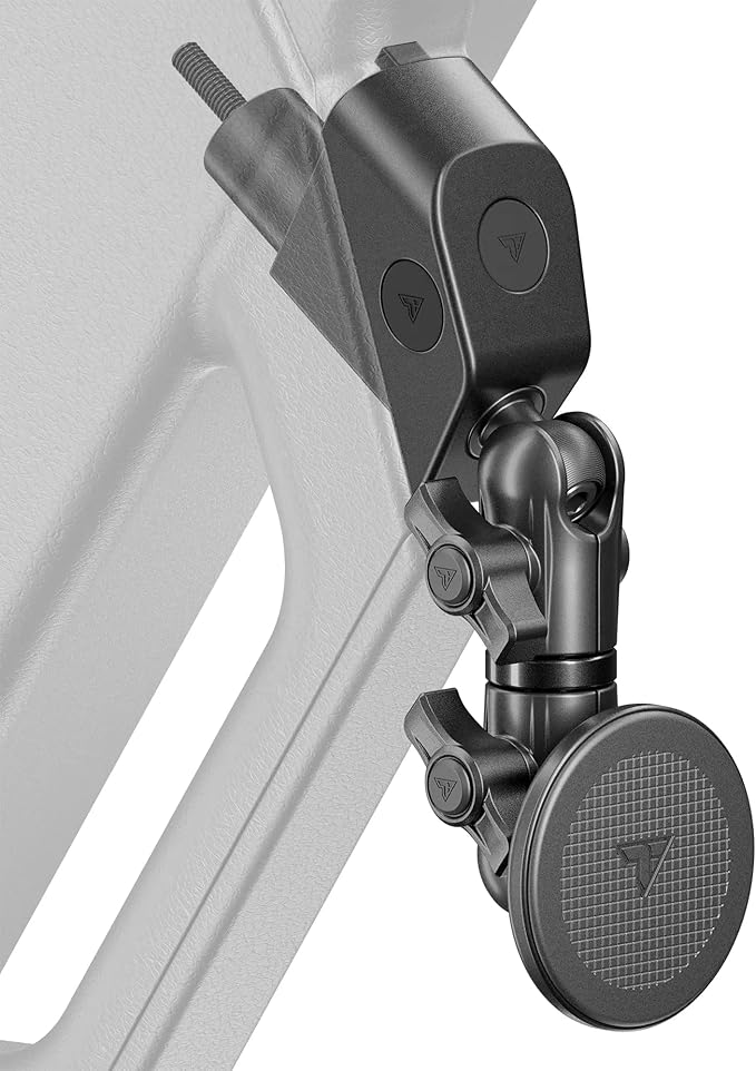 Tackform Link Grab Handle/A-Pillar Mount with Magnetic Phone Holder - Compatible with MagSafe, 2018-2023 Jeep Wrangler JL, & 2020-2023 Jeep Gladiator JT | All-Metal | CNC Billet Aluminum | Black