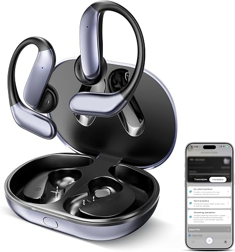 AI Translation Earbuds: 170 Languages & 0.45s Instant Real-Time Translator, Smart AI Headphones with Meeting Notes & Transcription, Bluetooth 6.0 & ENC, Audífonos Traductores