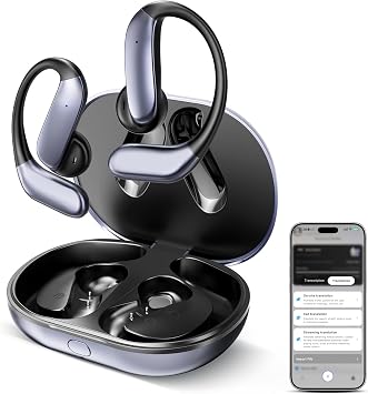 AI Translation Earbuds: 170 Languages & 0.45s Instant Real-Time Translator, Smart AI Headphones with Meeting Notes & Transcription, Bluetooth 6.0 & ENC, Audífonos Traductores