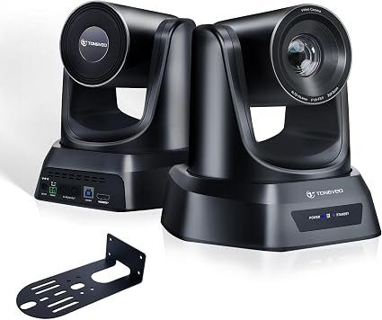TONGVEO Conference Room PTZ Camera System with 20X Optical Zoom, AI Auto Tracking 1080P 60fps HDMI USB Webcam for Church Streaming Online Video Conference,Compatible with Zoom, OBS Easy Setup（1 pc