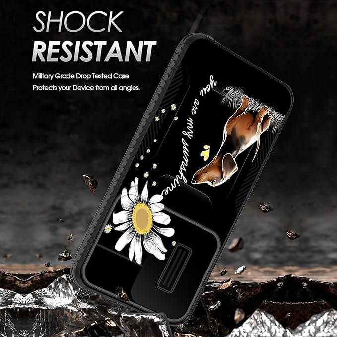 for Galaxy S26 Case Built in Slide Camera Lens Cover,Heavy Duty Shockproof Protection Dual Layer Case for Samsung Galaxy S26 6.3" 2026,You are My Sunshine Dachshund